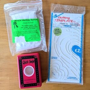 NEW Quilting Pounce + Template Quick Swipe Miracle Chalk EZ Quilt Hearts Stencil